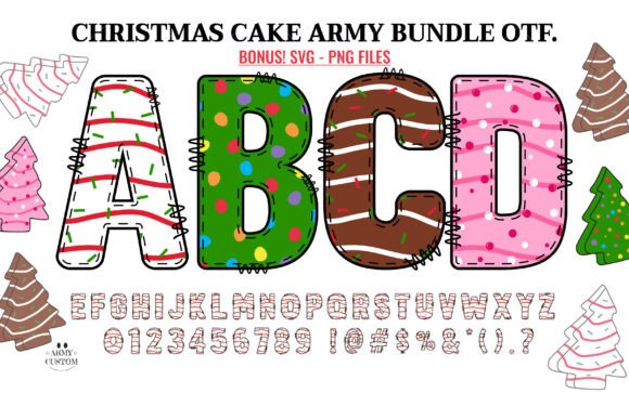 Christmas Cake Army Bundle: Festive Typography for Designers