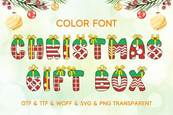 Christmas Gift Box: The Festive Color Font for Holiday Designs