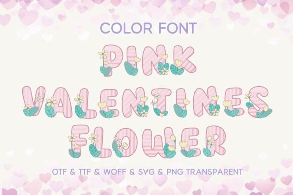 Pink Valentines Flower Font: A Whimsical Touch for Creative Projects